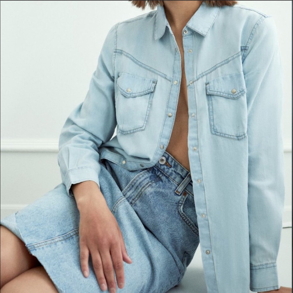 Zara denim button down
